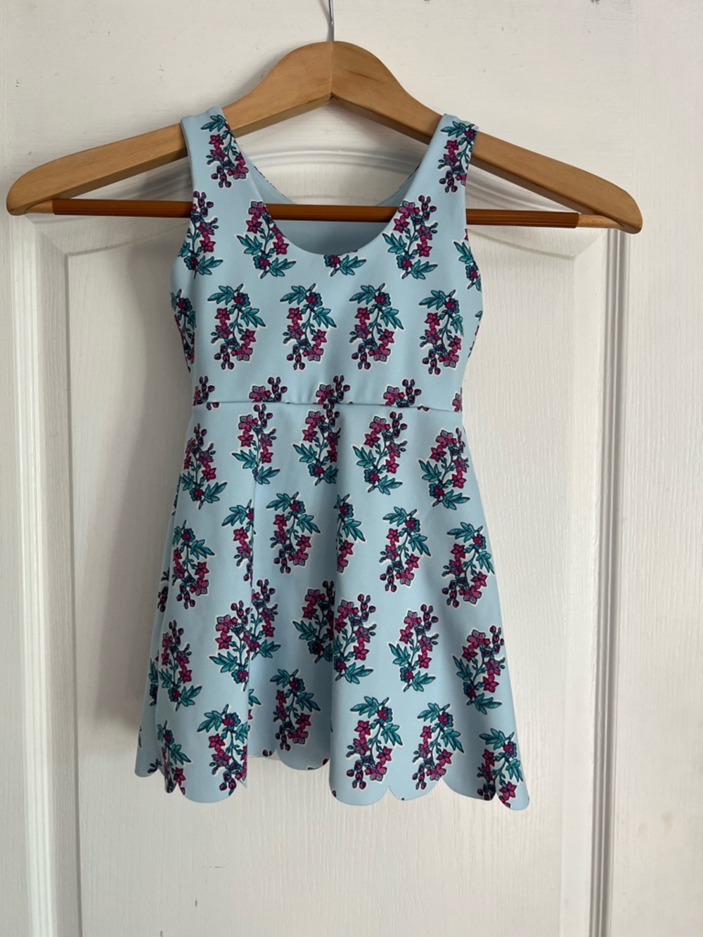 Crewcuts Light Blue Print Active Skater Style Dress w/ Attached Shorts Size 3T